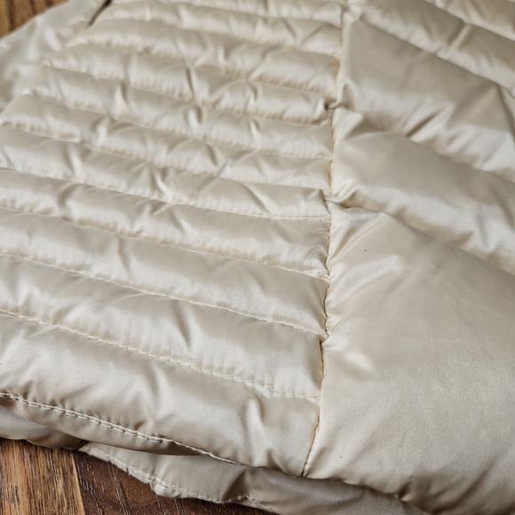 Brooks Brothers 346 Size 14 Women Puffer Coat Goose Down Parka Beige Hood Belted - Picture 3 of 10